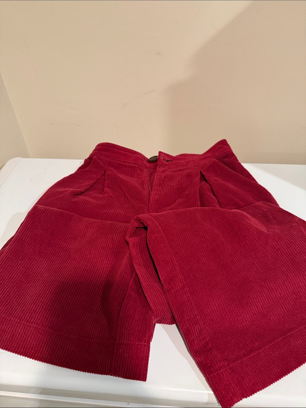 Clayton Red Corduroy Cropped Pants